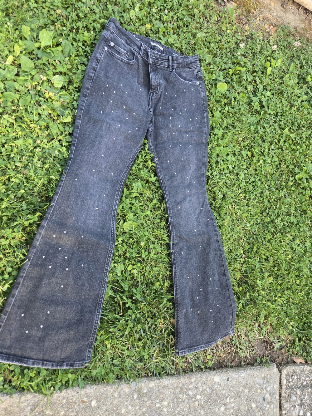 Black Flared Jeans Size S(16) STRECH